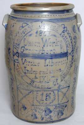 Hamilton & Jones s Pottery / Union Works / Greensboro, Pa. 15-Gallon Crock