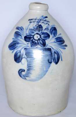 COWDEN & WILCOX / HARRISBURG, PA Stoneware Jug w/ Cornucopia