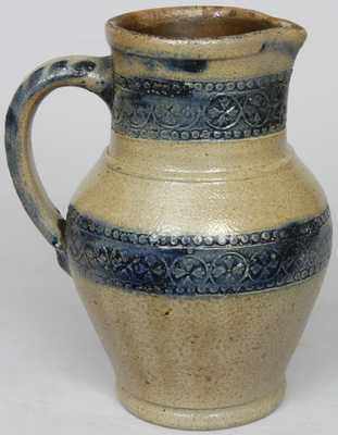Remmey, Philadelphia, Stoneware Pitcher w/ Coggled Designs