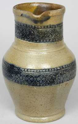 Remmey, Philadelphia, Stoneware Pitcher w/ Coggled Designs