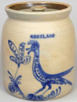 CORTLAND, New York Stoneware "Goony Bird" Crock
