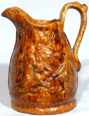 Solomon Bell Molded Redware Pitcher