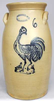 J. BURGER JR. / ROCHESTER, N.Y. Stoneware Churn w/ Turkey