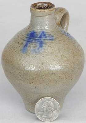 Early NY or NJ Miniature Stoneware Jug