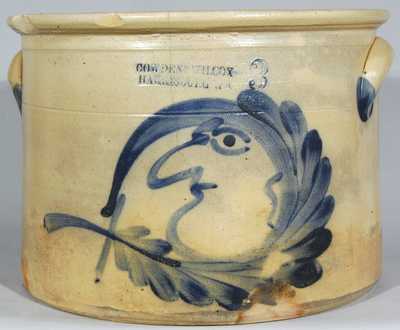 COWDEN & WILCOX / HARRISBURG, PA Man-in-the-Moon Stoneware Crock