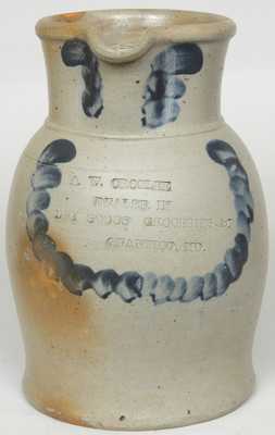 Baltimore Stoneware Pitcher w/ Quantico, MD (Eastern Shore) Advertising