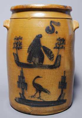 Morgantown, WV Stoneware People Crock