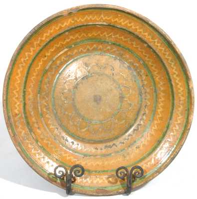 Shenandoah Valley Redware Bowl, attributed to Henry Adam, Hagerstown, MD