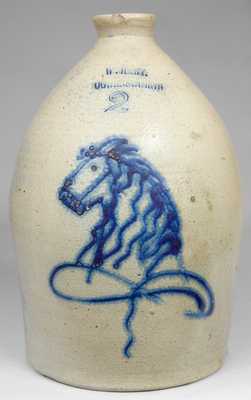 W. HART. / OGDENSBURGH (NY) Stoneware Horse Head Jug