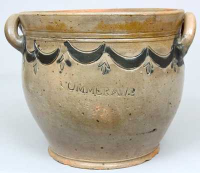 COMMERAWS, STONEWARE / N. YORK Stoneware Jar by Thomas Commeraw