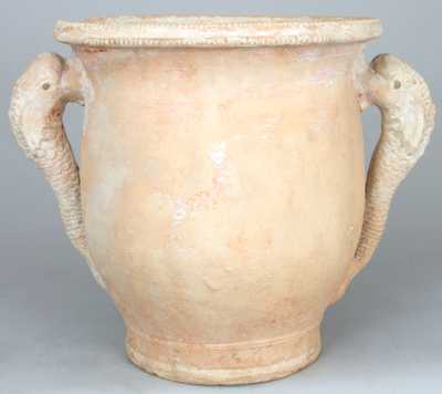 SOLOMON BELL / STRASBURG / Va Redware Dolphin-Handled Urn
