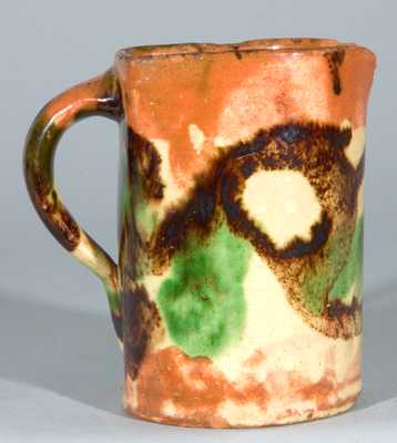 Eberly, Shenandoah Valley Multi-Glazed Redware Pitcher