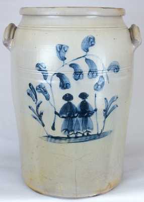 Antique Stoneware People Crock