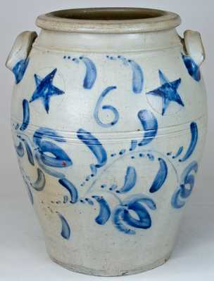 HAMlLTON & CO. / Greensboro, PA Six-Gallon Stoneware Jar w/ Stars