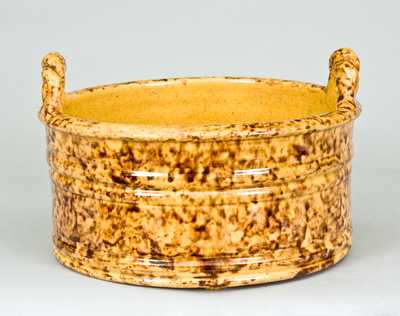 JOHN BELL Redware Butter Tub (Waynesboro, PA)