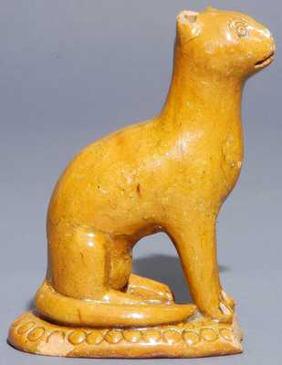 Redware Cat Figure, attributed to Solomon Bell, Strasburg