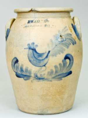 J.W. COWDEN / HARRISBURG, PA Stoneware Crock w/ Rooster