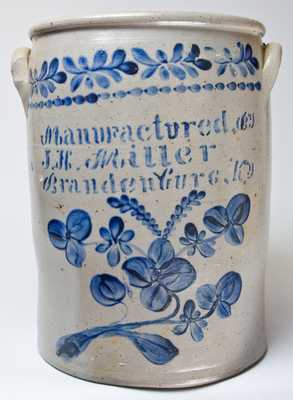 Manufactured By / J.H. Miller / Brandenburg, KY. Stoneware Jar