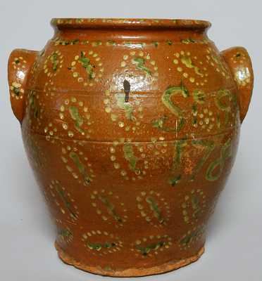 Early Redware Jar, Dated 1784