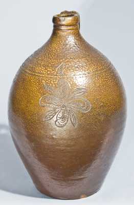 Chester Webster, Randolph Co, NC Stoneware Incised Flower Jug