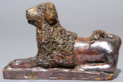 Pennsylvania Redware Dog Figure