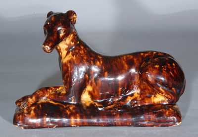 JOHN W. BELL / Waynesboro, Pa Redware Whippet Figure