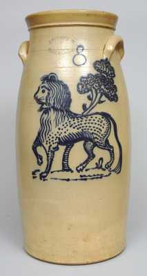 J. BURGER, JR. / ROCHESTER, N.Y. Stoneware Lion Crock