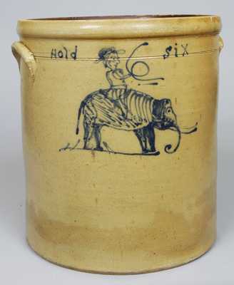 Midwestern American Stoneware Elephant Crock