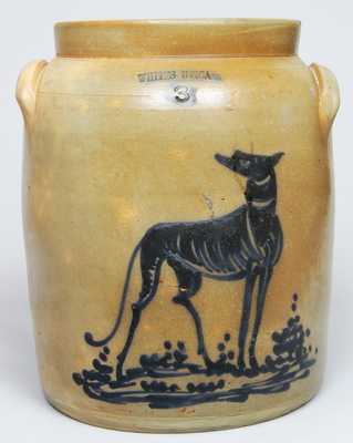 WHITES UTICA Stoneware Dog Crock