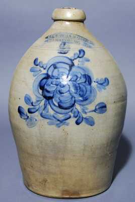 COWDEN & WILCOX / HARRISBURG, PA Stoneware Jug w/ Floral Design