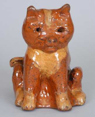 Redware Cat Bank, Probably PA