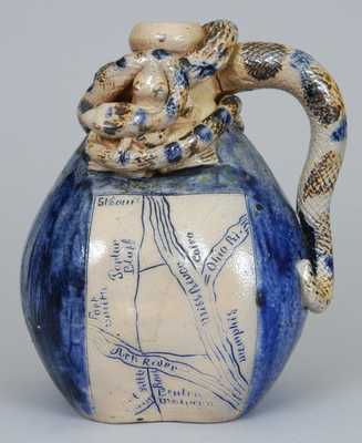 Anna Pottery Snake Jug, Wallace & Cornwall Kirkpatrick, Anna, Illinois