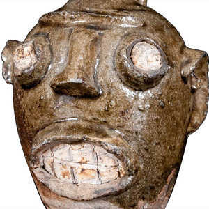 Extremely Rare and Important Stoneware Face Jug, Edgefield, SC, circa 1860