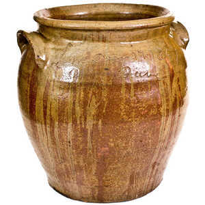 Outstanding Stoneware Jar Inscribed Lm / Dave / Decr. 17 1857 Edgefield District, SC