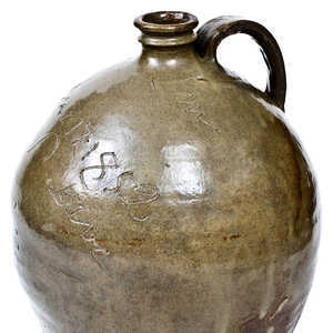 Important Stoneware Jug by Dave (August 17, 1852), Edgefield District, SC