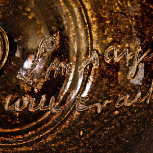 Highly Important David Drake June 28, 1854 Stoneware Jug Inscribed Lm says this handle will crack