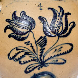 Exceedingly Rare and Important WM. MOYER / HARRISBURG, PA Stoneware Pedestal Water Cooler