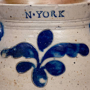 Exceedingly Rare and Important Thomas W. Commeraw 18th Century Stoneware Jar, COERLEARS HOOK / N. YORK