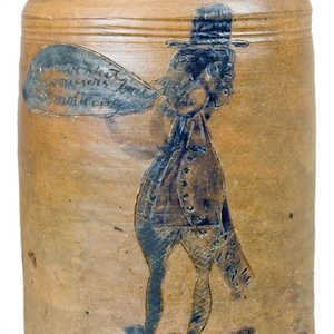 Antique American Folk Art Crock (New York City Stoneware)