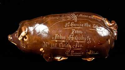 Anna Pottery John Gaubatz Stoneware Pig Flask