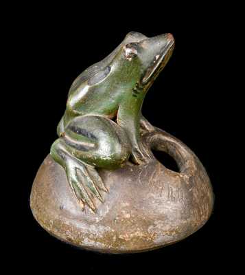 Anna Pottery 1879 Stoneware Frog Inkwell
