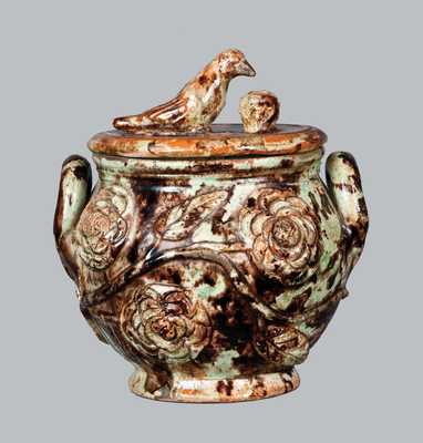 Outstanding Anthony Baecher, Winchester, VA, Redware Sugar Bowl