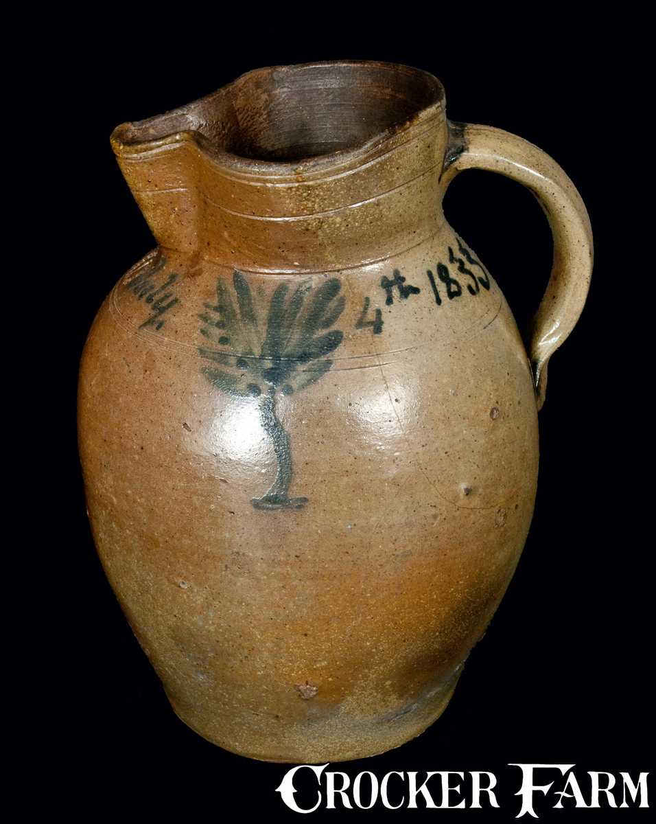 Extremely Rare July 4, 1833, Maysville, KY Stoneware Pitcher - Probably Earliest Dated Example of Kentucky Pottery