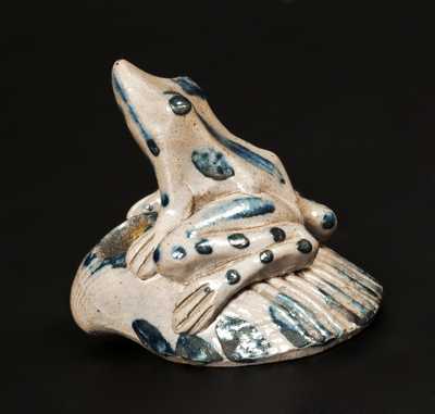 Anna Pottery Frog Inkwell, Signed / Dated