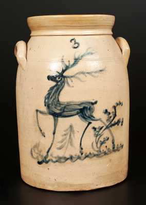 Lehman or Macquoid Pottery, New York, NY Deer Crock