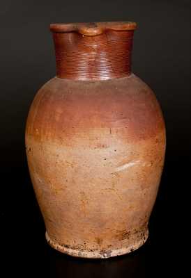 Large-Sized Stoneware Pitcher with Iron Dipped Surface, English, 19th century