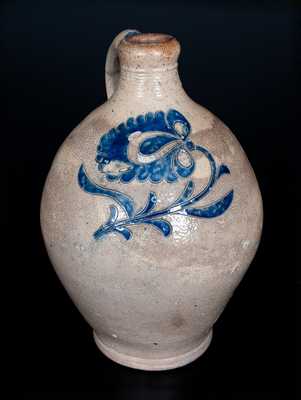 Elaborately-Incised New York City Stoneware Jug, c1790-1800