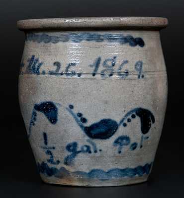Greensboro, PA Presentation Jar, Inscribed Jos. Shibler. Oct. the. 26. 1869