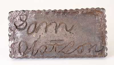 Unusual Sewertile Reclining Lion Figure Inscribed