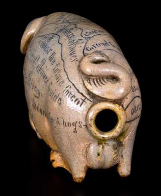 Fine Anna Pottery 1882 Pig Bottle
